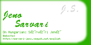 jeno sarvari business card